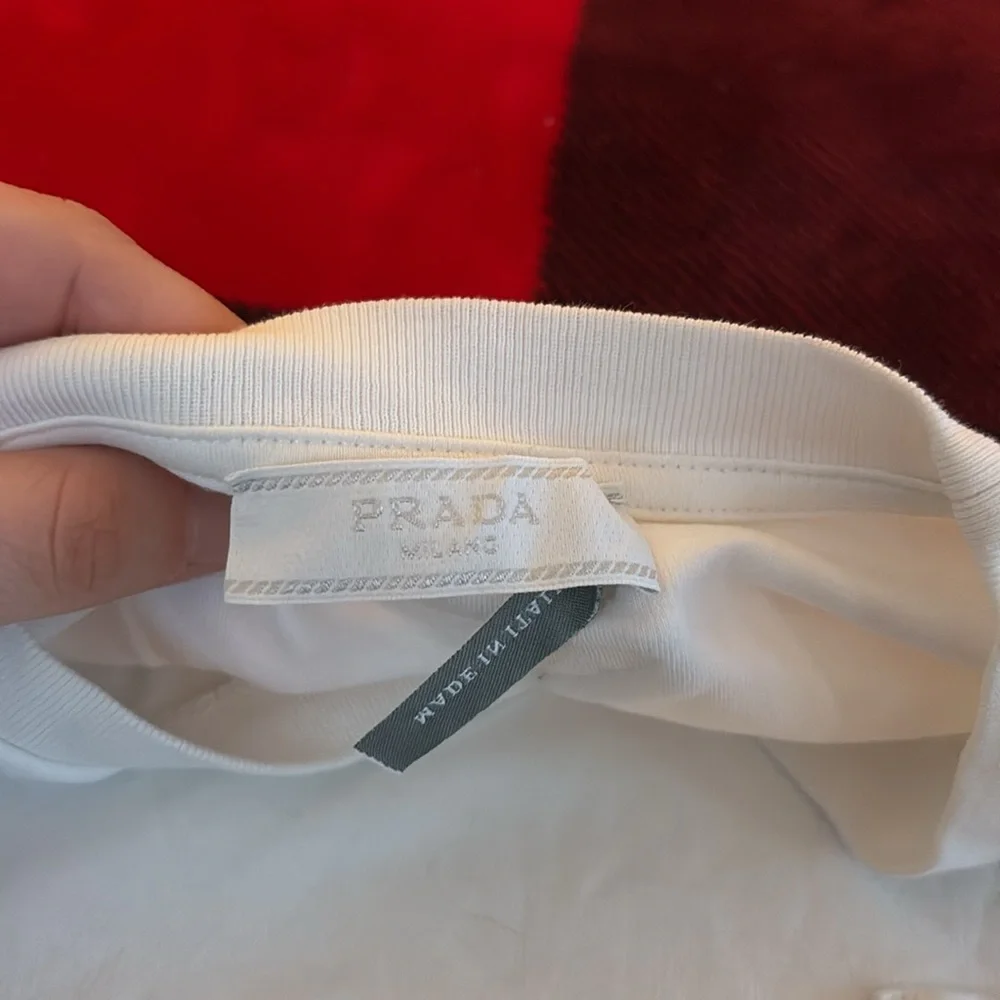 PRADA WHITE ELEVATED POCKET TEE - Picture 9 of 11